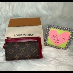 Louis Vuitton zipped card holder fuchsia